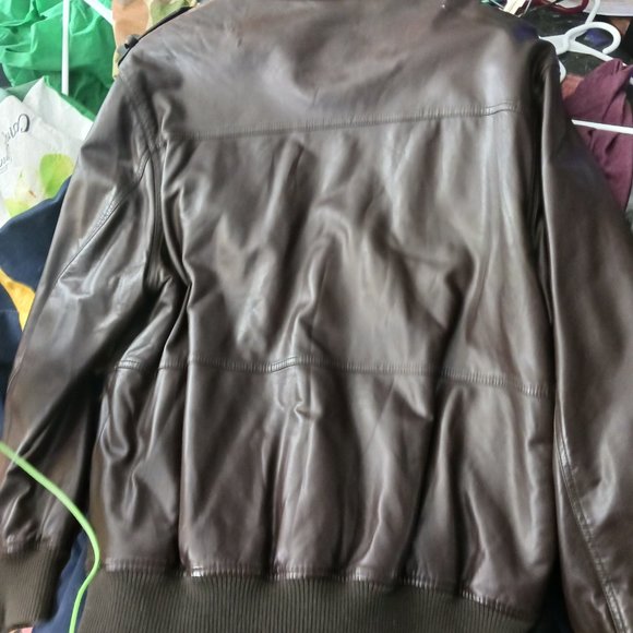 Faux leather coat jacket Levi's sherpa dark brown for men - Picture 4 of 10